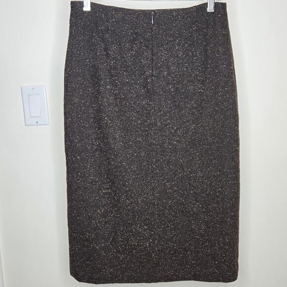 WILLI SMITH Brown Fully Lined Tweed Skirt Made in Italy Size 6 - Picture 9 of 13